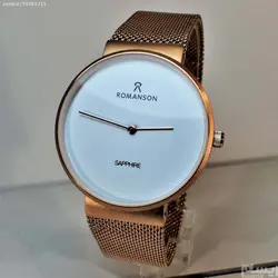 ROMANSON WATCH NO:R G 80072 موتور ژاپن رومانسون کلاسیک موتور قدرتمند ژاپن ** شیشه شفاف بندوقاب مسی با صفحه ای ساده ** فول استیل