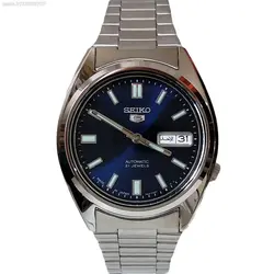 SEIKO5 SNXS77J1 - 7S26C اتوماتیک خلبانی اورجینال سیکو 5 اتومات اورجینال ژاپن موتور سیکو 21 سنگ اصل ** فول استیل ** 2 تقویم صفحه سرمه ای