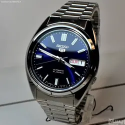SEIKO5 SNXS77J1 - 7S26C اتوماتیک خلبانی اورجینال سیکو 5 اتومات اورجینال ژاپن موتور سیکو 21 سنگ اصل ** فول استیل ** 2 تقویم صفحه سرمه ای