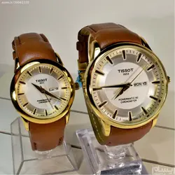 TISSOT 1853 TO1114 G&amp;L موتورژاپن ست زنانه مردانه تیسوت 2 تقویم ** شیشه سافایرکریستال قاب فول استیل بسیارزیبا و سنگین *