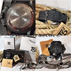 T5 NO:H3638G جدید تی فایو 4 موتوره کرنوگراف ،، صفحه قهوه ای بهمراه تقویم روز شمار ،، شیشه کریستال ،، اسپورت بسیار جذاب