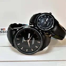 TISSOT 1853 TO114&amp;2061 موتورژاپن ست زنانه مردانه تیسوت 2 تقویم ** شیشه سافایرکریستال قاب فول استیل بسیارزیبا و سنگین *