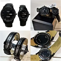 TISSOT 1853 TO114&amp;2061 موتورژاپن ست زنانه مردانه تیسوت 2 تقویم ** شیشه سافایرکریستال قاب فول استیل بسیارزیبا و سنگین *