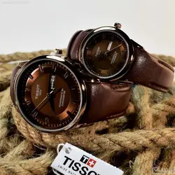TISSOT 1853 TO114&amp;2061 موتورژاپن ست زنانه مردانه تیسوت 2 تقویم ** شیشه سافایرکریستال قاب فول استیل بسیارزیبا و سنگین *