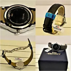 TISSOT 1853 TO1114L موتورژاپن تیسوت زنانه 2 تقویم ** شیشه سافایرکریستال قاب فول استیل بسیارزیبا و سنگین *