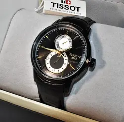 TISSOT WATCH TO2016 موتور ژاپن تیسوت 3 موتوره فولتایم ** شیشه سافایر کریستال با صفحه مشکی ** فول استیل بسیارزیبا و سنگین *
