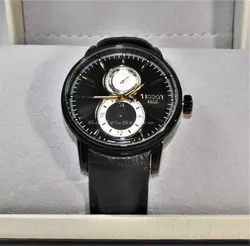 TISSOT WATCH TO2016 موتور ژاپن تیسوت 3 موتوره فولتایم ** شیشه سافایر کریستال با صفحه مشکی ** فول استیل بسیارزیبا و سنگین *