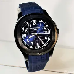 PATEK PHILIPPE اتوماتیک گوکی ژاپن پتک فیلیپ اتوماتیک کوکی موتور با کیفیت ** سرمه ای ** درب موتور قلب باز شیشه ای