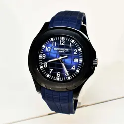 PATEK PHILIPPE اتوماتیک گوکی ژاپن پتک فیلیپ اتوماتیک کوکی موتور با کیفیت ** سرمه ای ** درب موتور قلب باز شیشه ای