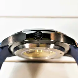 PATEK PHILIPPE اتوماتیک گوکی ژاپن پتک فیلیپ اتوماتیک کوکی موتور با کیفیت ** سرمه ای ** درب موتور قلب باز شیشه ای