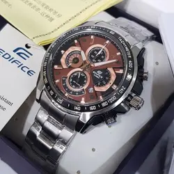 CASIO Edifice 5177 EF-560 ژاپن صفحه نسکافه ای ادیفایس 5 موتوره کرنوگراف با تقویم روزشمار *** فول استیل *** موتور قدرتمند ژاپن *** کیفیت +AAA