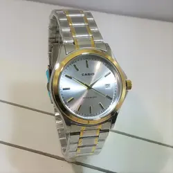 CASIO WATCH MTP1199 ساخت ژاپن کاسیو با موتور قدرتمند میوتا ژاپن ** صفحه نقره ای ** درب استیل ** دارای تاریخ روز شمار