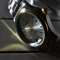 CASIO WATCH MTP1199 ساخت ژاپن کاسیو با موتور قدرتمند میوتا ژاپن ** صفحه نقره ای ** درب استیل ** دارای تاریخ روز شمار