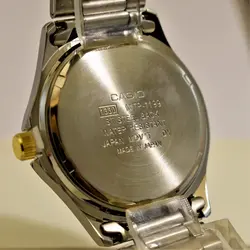 CASIO WATCH MTP1199 ساخت ژاپن کاسیو با موتور قدرتمند میوتا ژاپن ** صفحه نقره ای ** درب استیل ** دارای تاریخ روز شمار