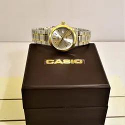 CASIO WATCH MTP1199 ساخت ژاپن کاسیو با موتور قدرتمند میوتا ژاپن ** صفحه نقره ای ** درب استیل ** دارای تاریخ روز شمار