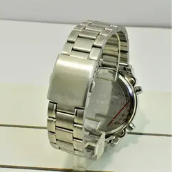 ELYSIAN Watch 899 جدید الیزیان 3 زمانه با موتور آنالوگ ژاپنی ، فول امکانات ، با چراغ زمینه ، صفحه مشکی با حلقه زرشکی