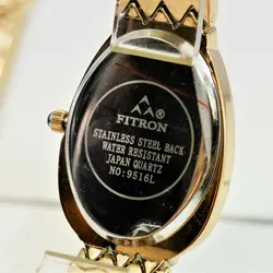 FITRON NO:9516L اورجینال ژاپن جدید فیترون زنانه طرح ماری رزگلد کلا نگین کاری ** اصل ژاپن ** صفحه صورتی نگین کاری