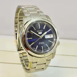 SEIKO5 SNKE51J1 -Cal-7S26 اتوماتیک خلبانی اورجینال سیکو 5 اتومات حرکتی ژاپن موتور سیکو 21 سنگ اصل ** فول استیل ** 2 تقویم صفحه سرمه ای