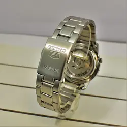 SEIKO5 SNKE51J1 -Cal-7S26 اتوماتیک خلبانی اورجینال سیکو 5 اتومات حرکتی ژاپن موتور سیکو 21 سنگ اصل ** فول استیل ** 2 تقویم صفحه سرمه ای