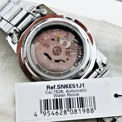 SEIKO5 SNKE51J1 -Cal-7S26 اتوماتیک خلبانی اورجینال سیکو 5 اتومات حرکتی ژاپن موتور سیکو 21 سنگ اصل ** فول استیل ** 2 تقویم صفحه سرمه ای
