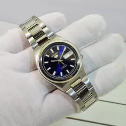 SEIKO5 SNKC51J1 -Cal-7S26 اتوماتیک خلبانی اورجینال سیکو 5 اتومات حرکتی ژاپن موتور سیکو 21 سنگ اصل ** فول استیل ** 2 تقویم صفحه سرمه ای