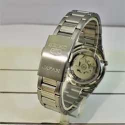 SEIKO5 SNKC51J1 -Cal-7S26 اتوماتیک خلبانی اورجینال سیکو 5 اتومات حرکتی ژاپن موتور سیکو 21 سنگ اصل ** فول استیل ** 2 تقویم صفحه سرمه ای