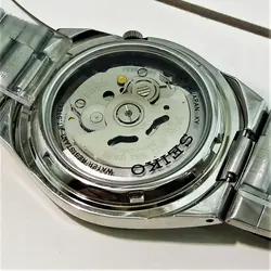 SEIKO5 SNKC51J1 -Cal-7S26 اتوماتیک خلبانی اورجینال سیکو 5 اتومات حرکتی ژاپن موتور سیکو 21 سنگ اصل ** فول استیل ** 2 تقویم صفحه سرمه ای