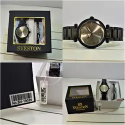 SVESTON NO:SV-19026 ساخت ژاپن ست ساعت و دستبند زنانه جدید * موتور ژاپن ** ضد آب 3ATM بند فول استیل کیفیت ++A