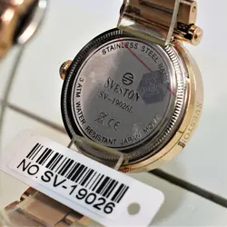SVESTON NO:SV-19026 ساخت ژاپن رنگ زیبای رزگلد ست ساعت و دستبند زنانه جدید * اندیکسها نگین دار * موتور ژاپن ** بند فول استیل کیفیت ++A