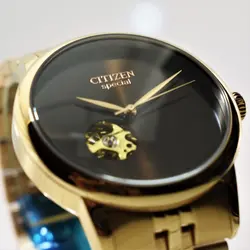 CITIZEN SPECIAL-2091G اتوماتیک مکانیکی سیتیزن اتومات مکانیکی ژاپن ** فول استیل ** رزگلد صفحه نسکافه ای مهندسی