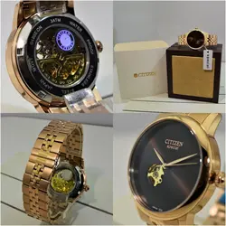 CITIZEN SPECIAL-2091G اتوماتیک مکانیکی سیتیزن اتومات مکانیکی ژاپن ** فول استیل ** رزگلد صفحه نسکافه ای مهندسی