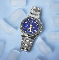 CASIO Edifice EFR-564DY ژاپن سرمه ای ادیفایس 4 موتوره کرنوگراف با تقویم روزشمار *** فول استیل *** موتور قدرتمند ژاپن *** کیفیت +AAA