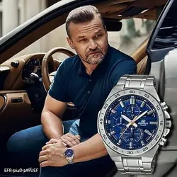 CASIO Edifice EFR-564DY ژاپن سرمه ای ادیفایس 4 موتوره کرنوگراف با تقویم روزشمار *** فول استیل *** موتور قدرتمند ژاپن *** کیفیت +AAA