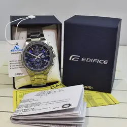 CASIO Edifice EFR-564DY ژاپن سرمه ای ادیفایس 4 موتوره کرنوگراف با تقویم روزشمار *** فول استیل *** موتور قدرتمند ژاپن *** کیفیت +AAA