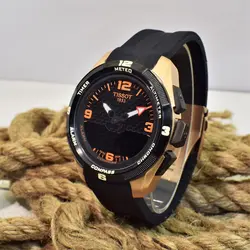 TISSOT WATCH T091420A جدید ساخت ژاپن تیسوت 2 زمانه ** شیشه سافایر کریستال ** قاب تیتانیوم** بسیارزیبا و سنگین *