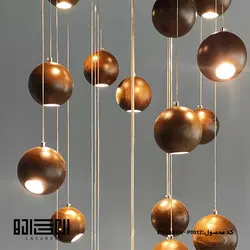 چراغ آویز چوبی کهربا 2