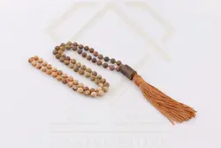 گردنبند مالا وود جاسپر و عقیق