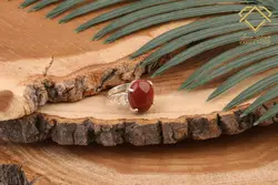 انگشتر نقره جاسپر قرمز طرح هینا