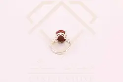 انگشتر نقره جاسپر قرمز طرح هینا