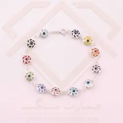 دستبند نقره میناکاری طرح چشم نظر