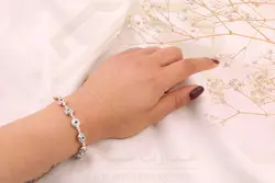 دستبند نقره میناکاری طرح چشم نظر