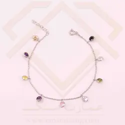 دستبند نقره طرح ابریشم