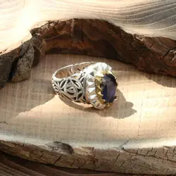 انگشتر نقره یاقوت کبود