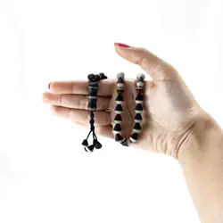 تسبیح هسته خرما تراش اشکی ریز به درشت 2 رنگ