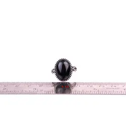 انگشتر نقره عقیق سیاه طبیعی