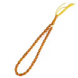 تسبیح پودر کهربا ۳۳ دانه عسلی با عطر لیمو کد T1085