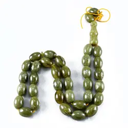 تسبیح پودر کهربا ۳۳ دانه سبز یشمی با عطر لیمو کد T1064