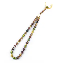 تسبیح پودر کهربا ۳۳ دانه سرخ و سبز با عطر لیمو کد T1074