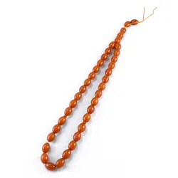تسبیح پودر کهربا ۳۳ دانه پرتقالی با عطر لیمو کد T1053