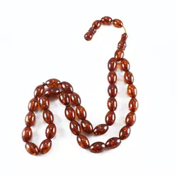 تسبیح پودر کهربا ۳۳ دانه عسلی با عطر لیمو کد T1058